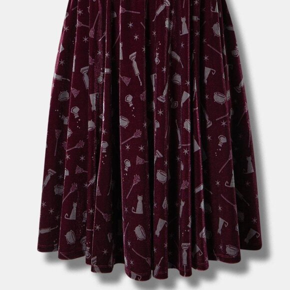 ❤️NWT VINTAGE TORRID DISNEY HOCUS POCUS VELVET COLLAR DRESS SANDERSON SISTERS - Picture 10 of 15